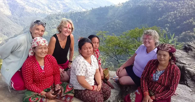 Tourist enjoying their time with the locals in nepal